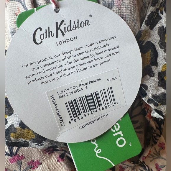 NWT Cath Kidston Frill Paper Pansies Floral Leopard Contrast Midi Dress 6 US 2 - Picture 14 of 16